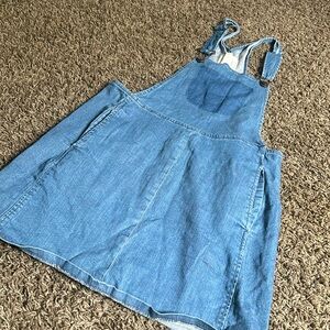 Life‎ in Progress Light Washed Denim Overall Mini Dress Size Small